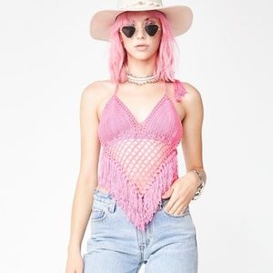 Hippie gypsies Prairie Princess Halter Top pink